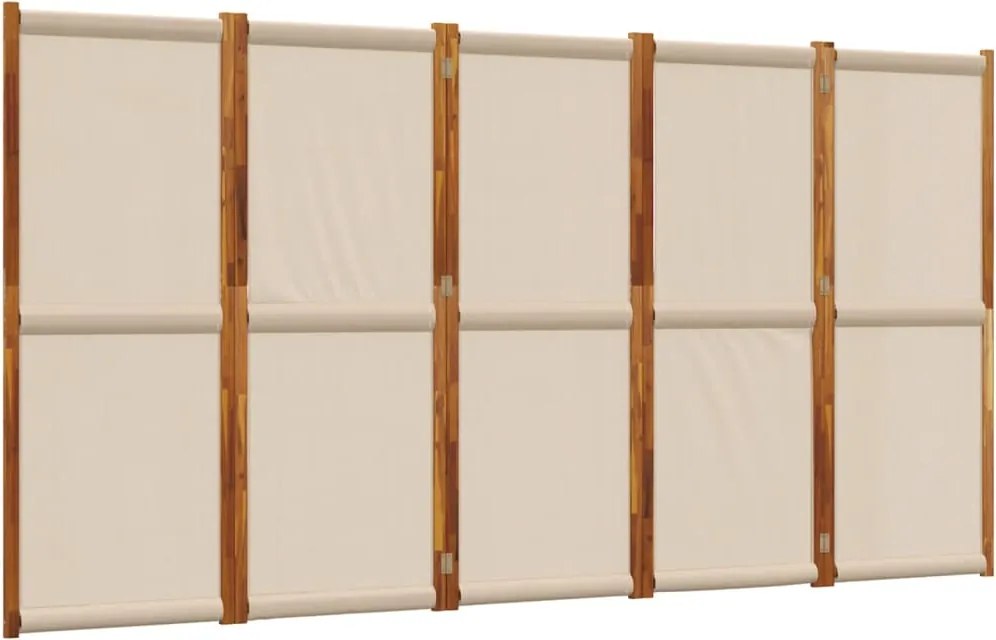 vidaXL Paravan de cameră cu 5 panouri, taupe, 350x180 cm