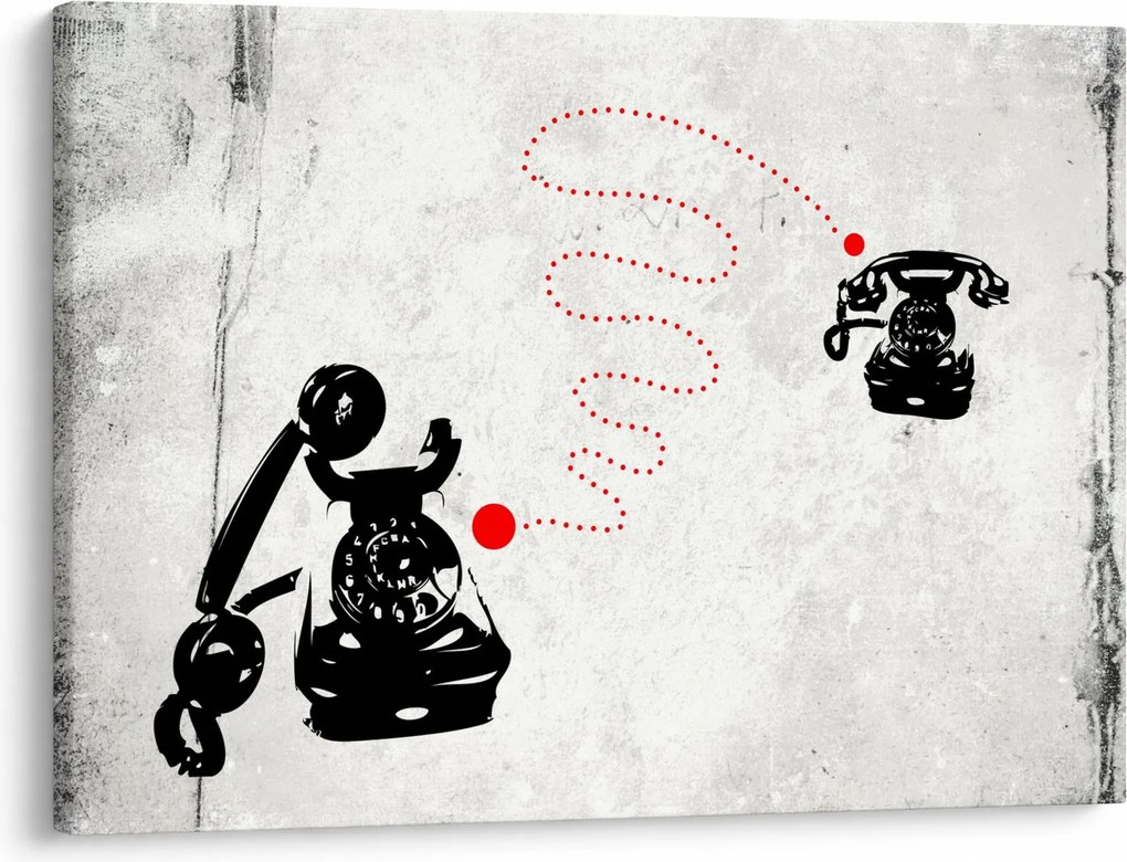 Tablou - Desen de telefon în stilul lui Banksy (70x50 cm)