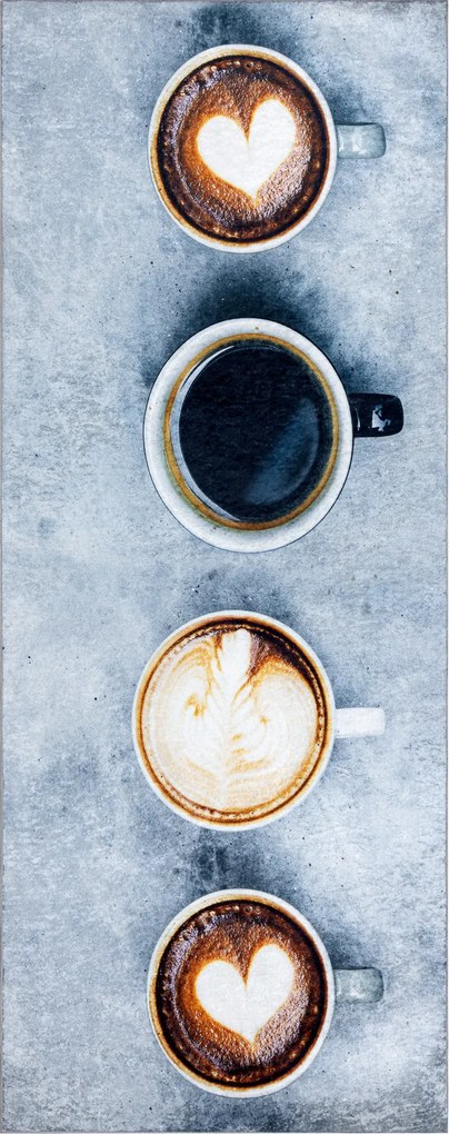 ANDRE 33300 covor lavabil Cafea bucatarie, anti-alunecare - gri / maro