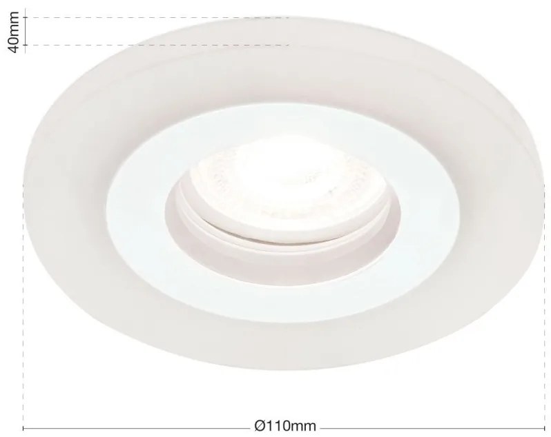 Spot incastrabil tavan GLOW D-11cm alb