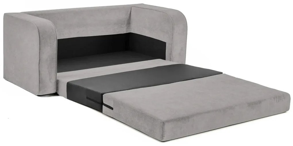 Canapea Extensibilă 2 locuri LETO, cu saltea pliabilă, 160 x 77 x 83 cm, Gri-Run-Again