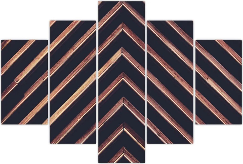 Tablou - Motiv de lemn pe fond negru (150x105 cm)