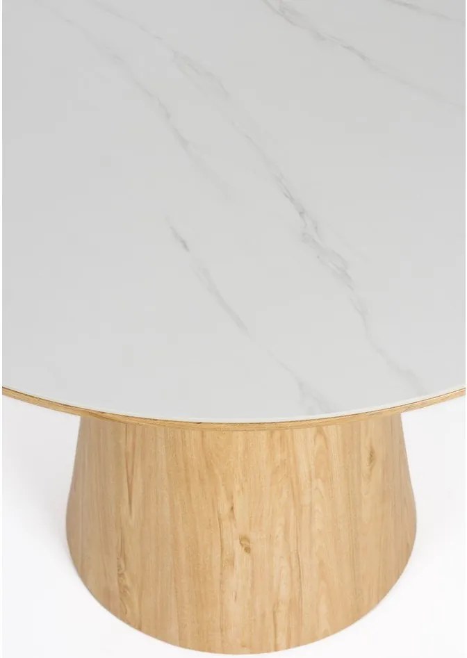 Masă de dining rotundă cu blat din piatră ø 115 cm Almira – White Label