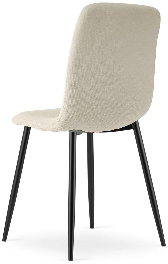 Set de dining 1 + 4, masa CITY 110x75 cm stejar artisan + scaun de dining crem RIFT cu picioare negre