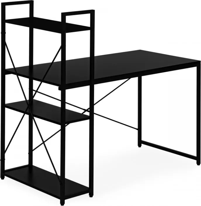 Birou cu raft LOFTY 120x60 cm, negru