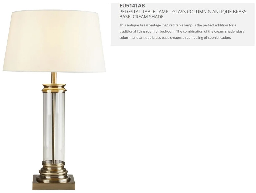 Veioza / Lampa de masa decorativa design elegant Pedestal EU5141AB SRT