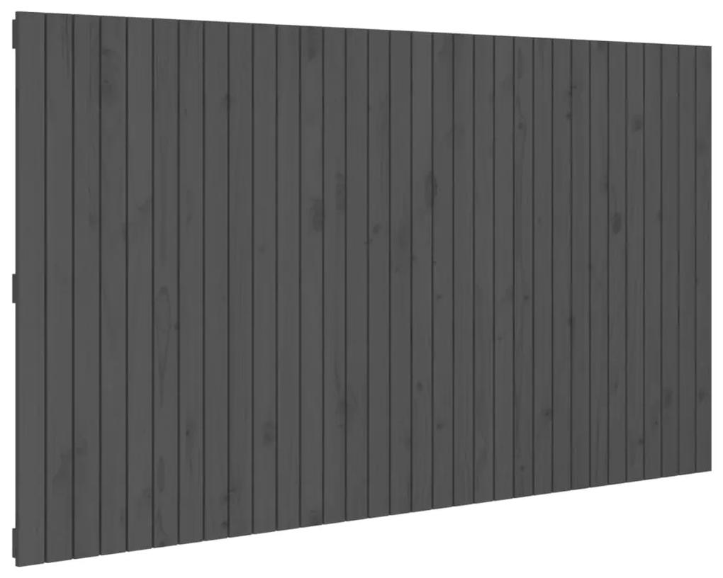 824930 vidaXL Tăblie de pat pentru perete, gri, 204x3x110 cm, lemn masiv pin