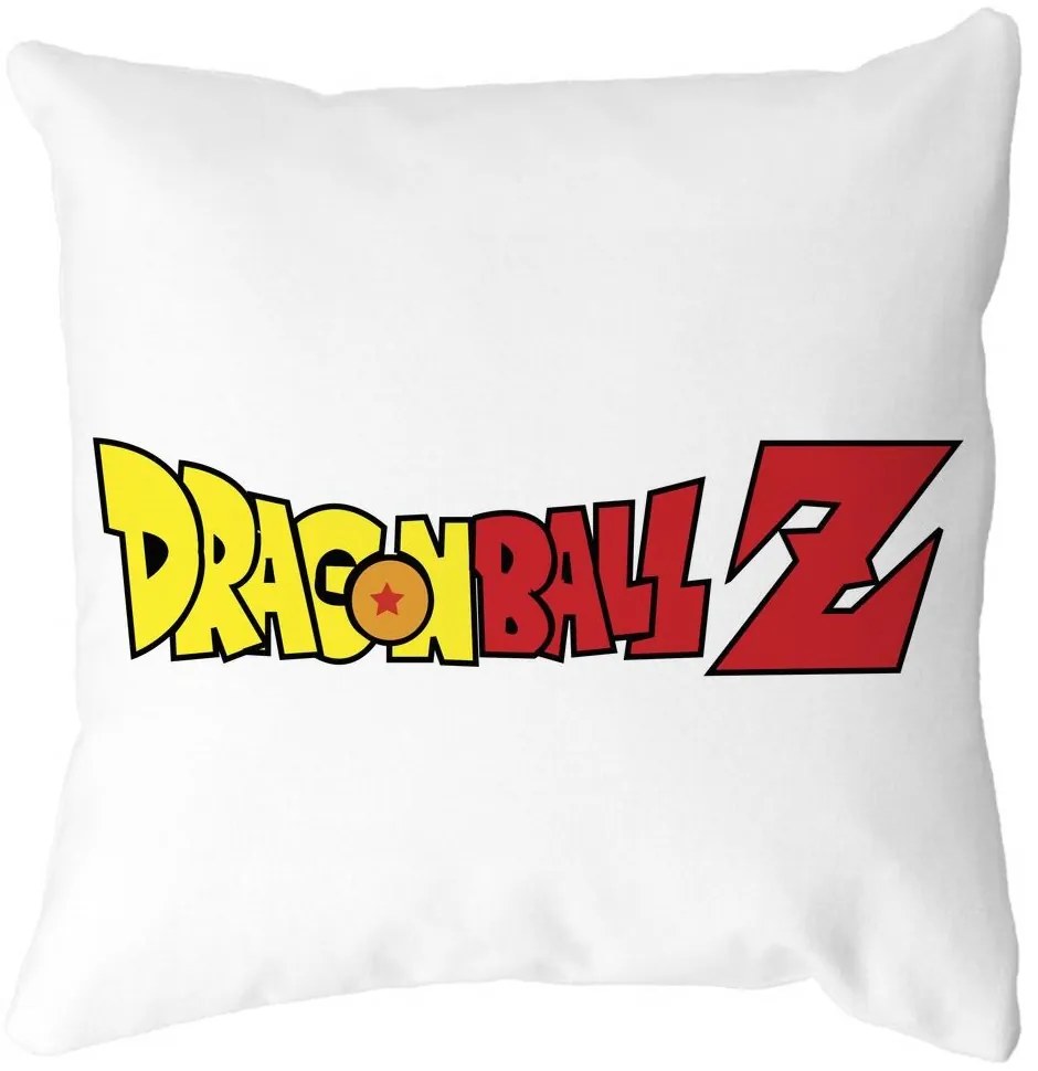 Perna Decorativa cu Dragonball Logo, 40x40 cm, Alba, Mata, Husa Detasabila, Burduf