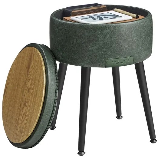 Taburet din piele CORE, verde