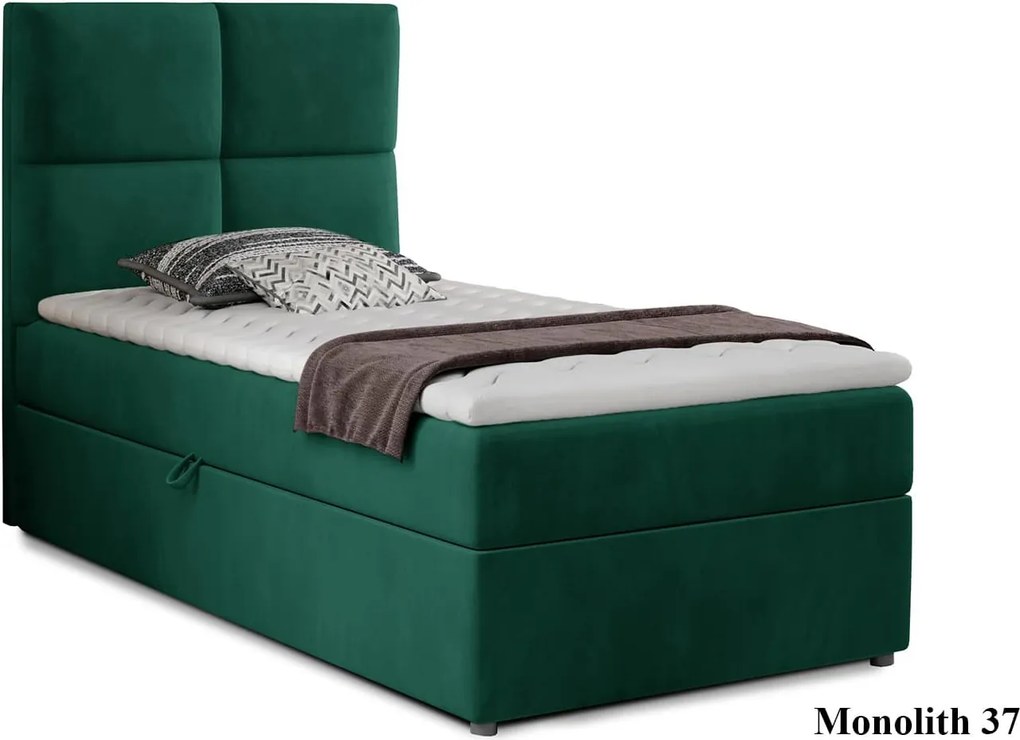 Pat Amarillo 90x200 cu Saltea, Topper, Ladă Depozitare, Personalizabil