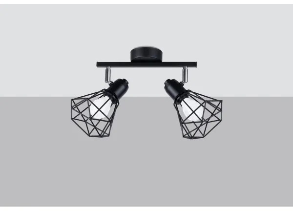 Spot ARTEMIS 2xE14/40W/230V negru Sollux SL.1106