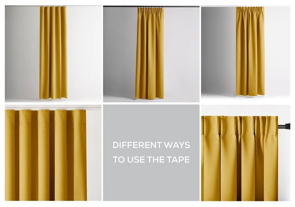 Draperie galbenă dimout (semi-opacă) 140x270 cm Kierra – Restilo