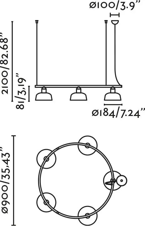 Lustra suspendata metal TATAWIN S 5L negru, orange