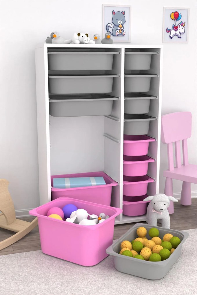 Organizator jucării Dremonka 7 (alb + Gri + roz). 1124307