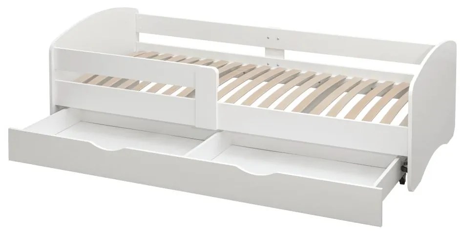 Pat de o persoană 80 cm Carecen (alb) (cu somieră) (cu sp. depozitare). 1116279