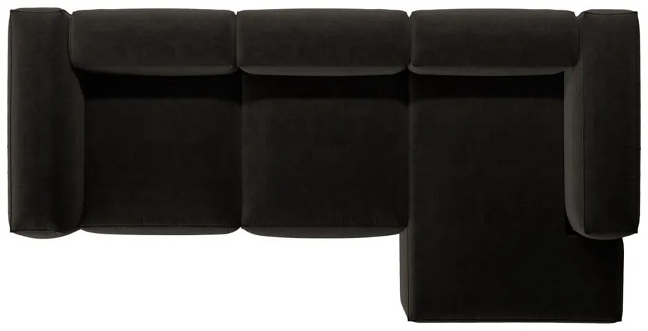 Colțar negru (cu colț pe partea dreaptă/cu șezlong) Bergamo – Cosmopolitan Design