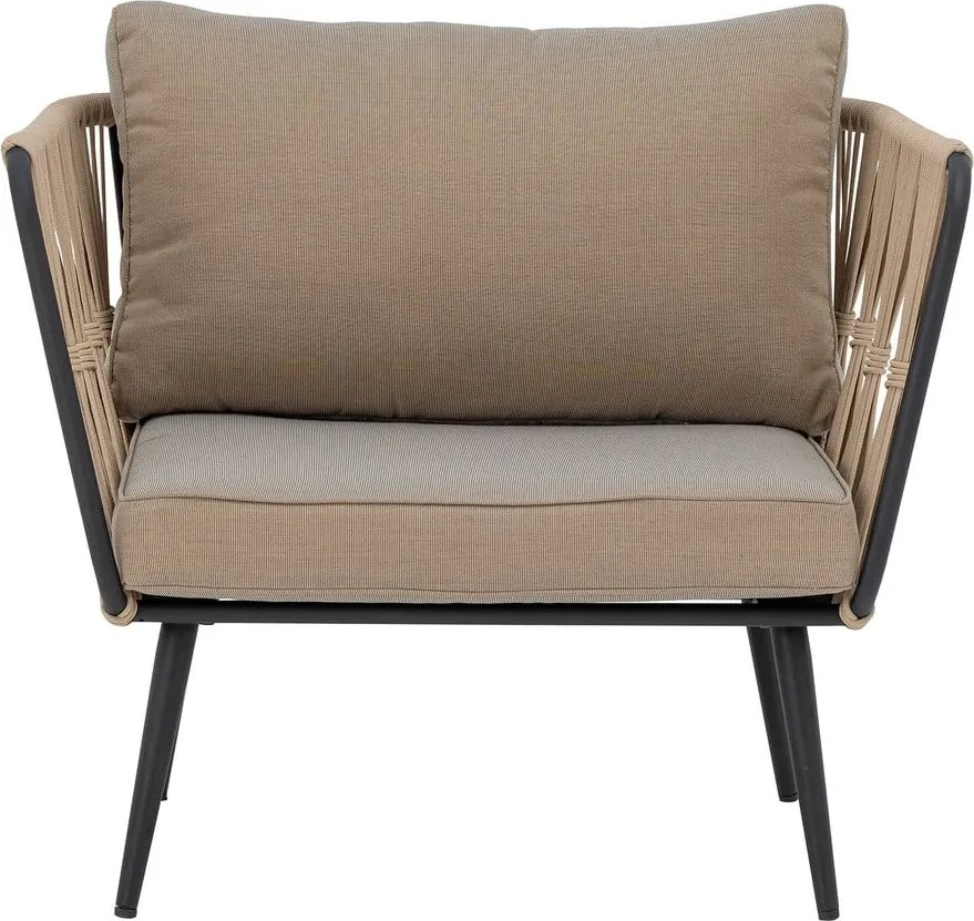 Fotoliu de grădină bej capitonat Pavone – Bloomingville