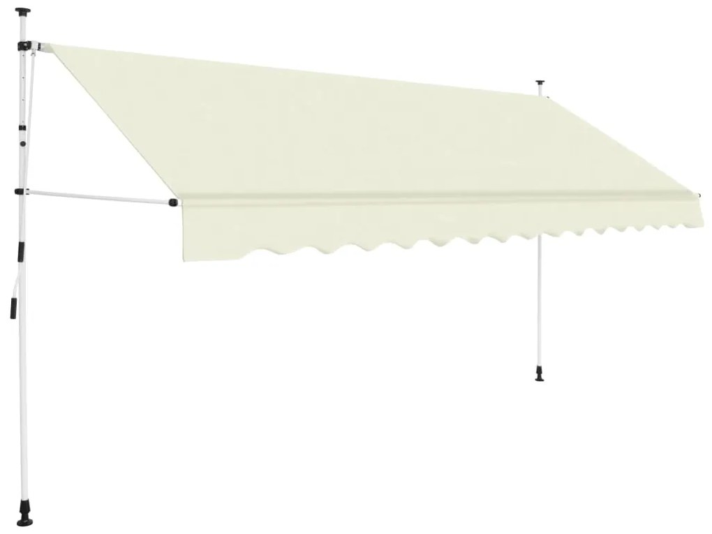 vidaXL Copertină retractabilă manual, crem, 350 cm