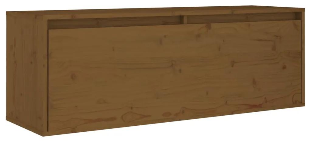 813471 vidaXL Dulap de perete, maro miere, 100x30x35 cm, lemn masiv de pin