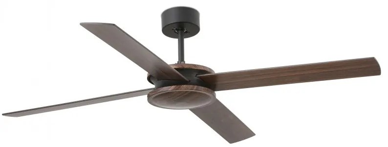 Ventilator de tavan cu telecomanda design modern POLEA negru/lemn nuc