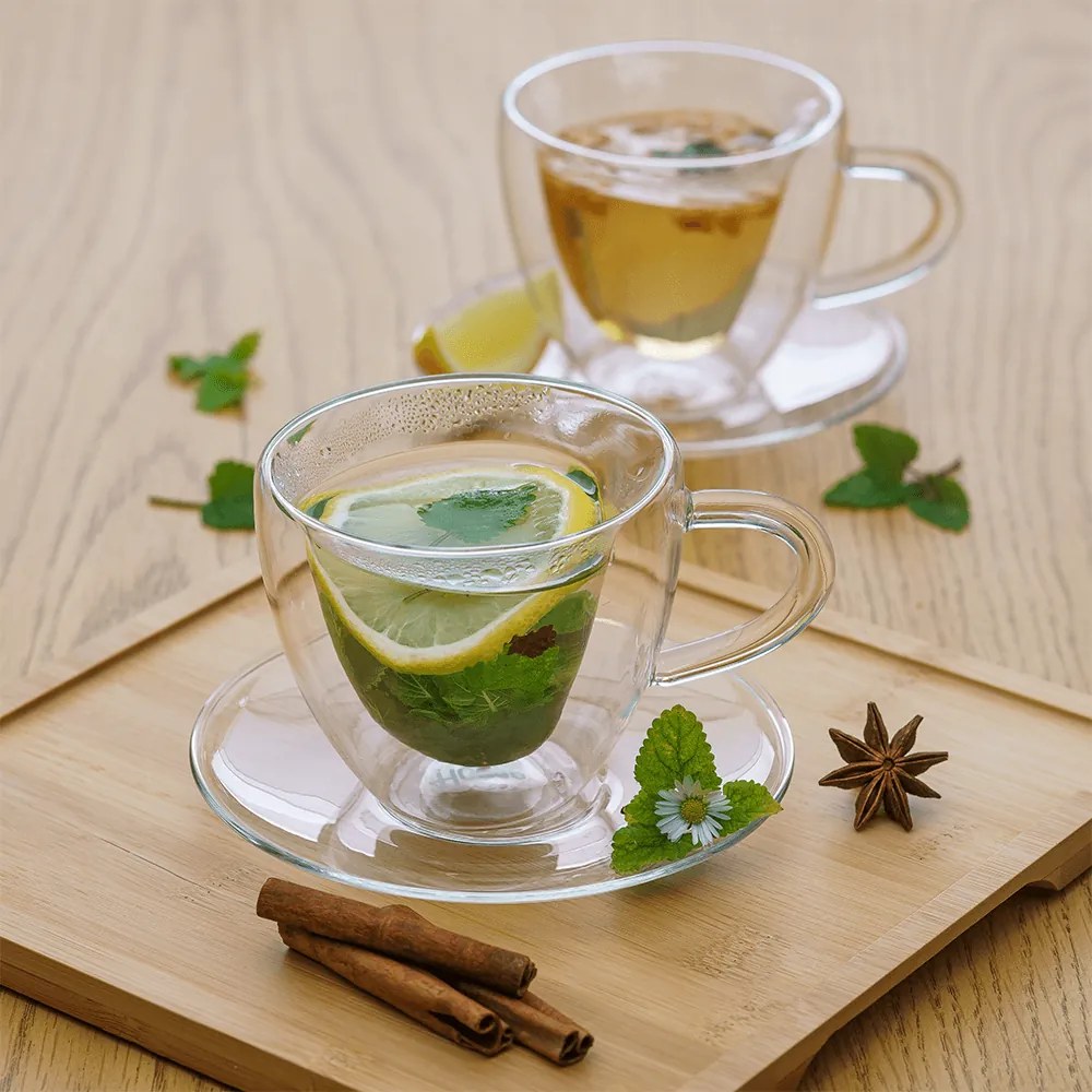 Ceaşcă termorezistentă Heart cu farfurie, 2 buc., în formă de inimă, 150 ml, HOTCOOL TYP 5
