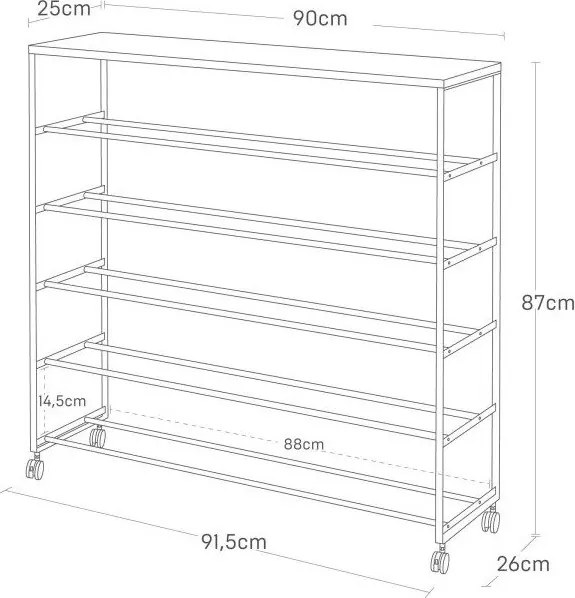 Pantofar negru din metal 90,5x87x26 cm Tower – YAMAZAKI