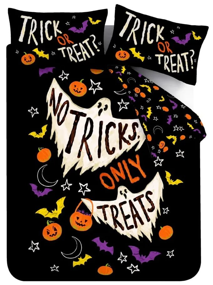 Lenjerie de pat neagră pentru pat de o persoană 135x200 cm Halloween Trick or Treat – Catherine Lansfield
