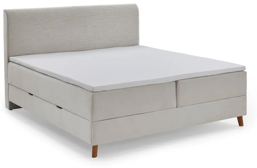 Pat boxspring bej cu spațiu de depozitare 180x200 cm Memphis - Meise Möbel