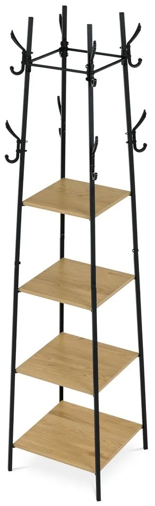 Cuier cu rafturi GD-170 OAK, stejar sălbatic