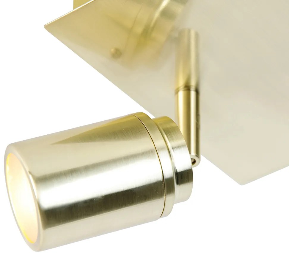 Spotlight modern pentru baie din alamă pătrat cu 2 lumini IP44 - Ducha