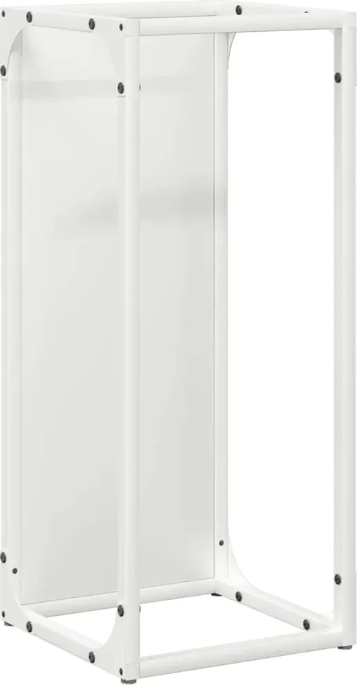 vidaXL Suport pentru lemne de foc alb 25x25x60 cm Oțel laminat la rece