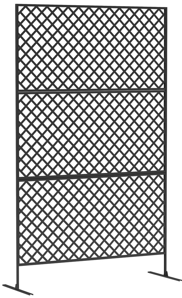 Outsunny Separator de mediu pentru exterior, Ecran de oțel pentru terasă, Verandă, Grădină, Grilă independentă, Oțel, Negru | Aosom Romania