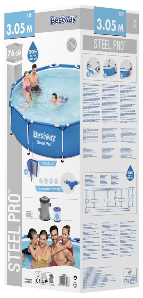 Bestway piscină steel pro, 305 x 76 cm