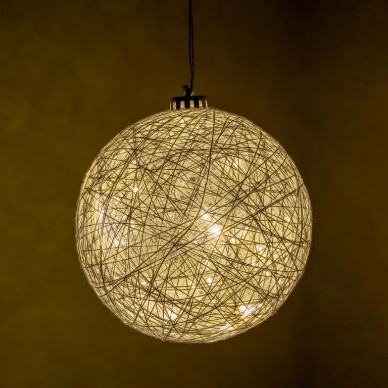 Set de 2 globuri decorate 40 LED, alb cald