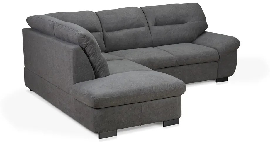 Coltar stanga extensibil, Toronto, 218 x 262 x 94 cm, lada de depozitare, gri