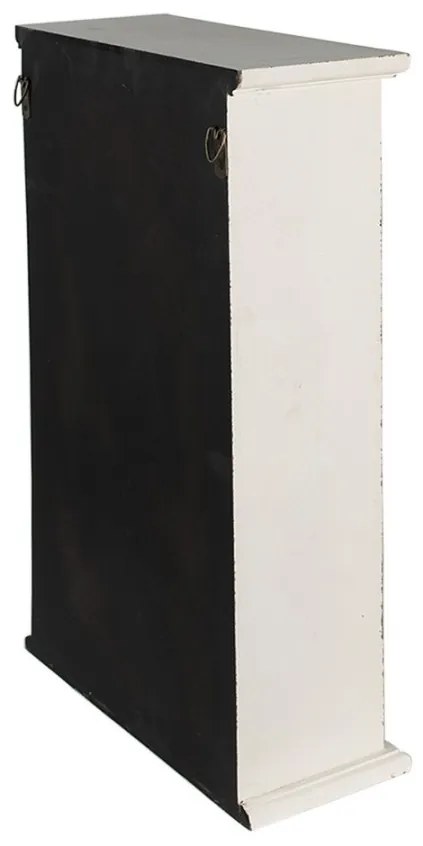 Dulapior decorativ de perete, alb, din lemn, aspect vintage, Ornette