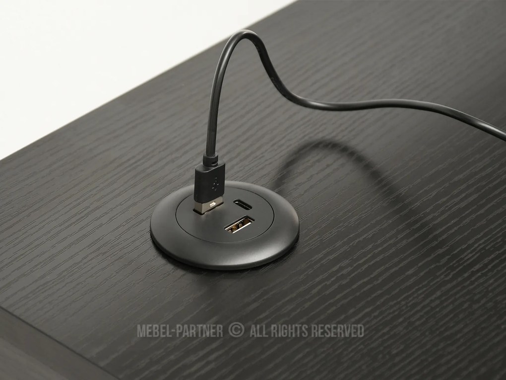 Masă PC Osto 100 (lemn negru + alb). 1109818
