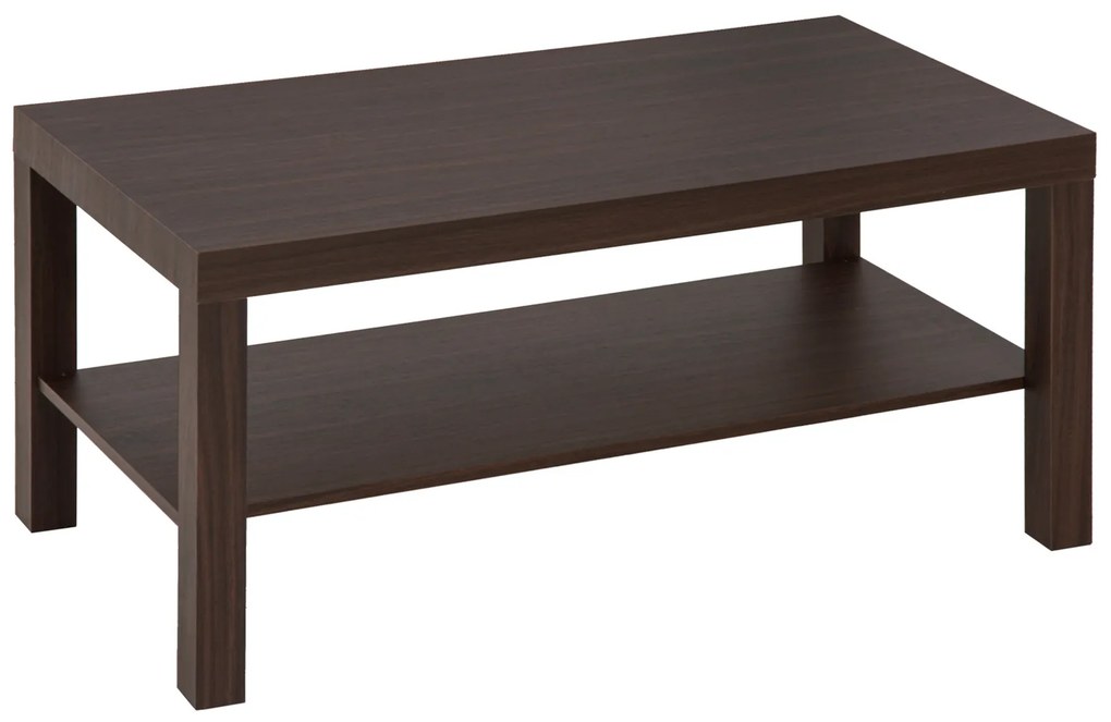 HOMCOM Măsuță de Cafea Rectangulară Clasică cu Raft Spațios de Depozitare din Lemn 90×45×44.5cm | Aosom Romania