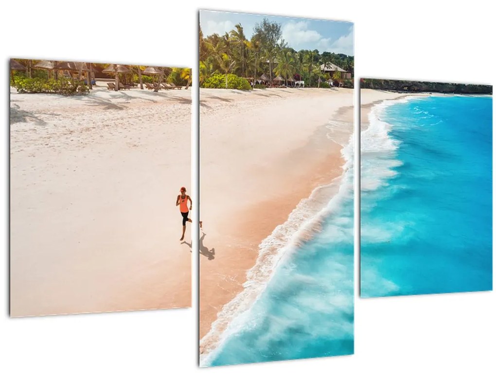 Tablou - Fuga pe plajă (90x60 cm)