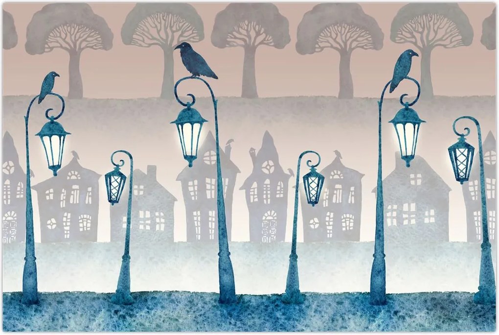 Tablou - Corbii păzind orașul (90x60 cm)