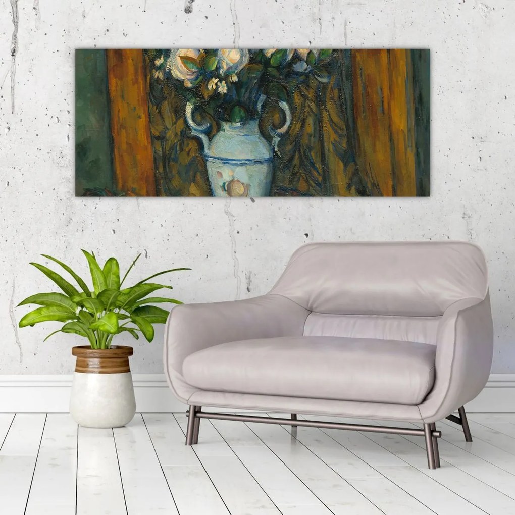 Tablou - Paul Cézanne, Vase of Flowers, reproducere (120x50 cm)