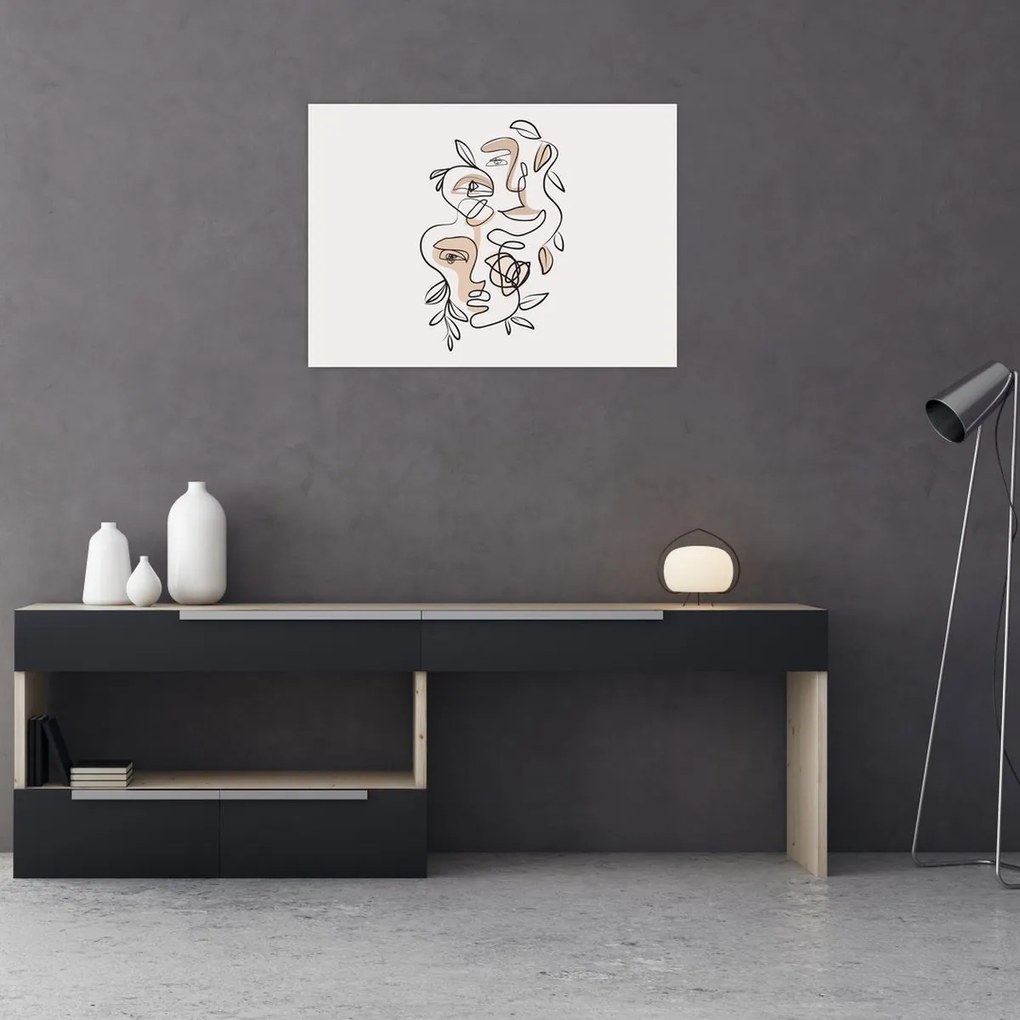 Tablou - Line art facials (70x50 cm)