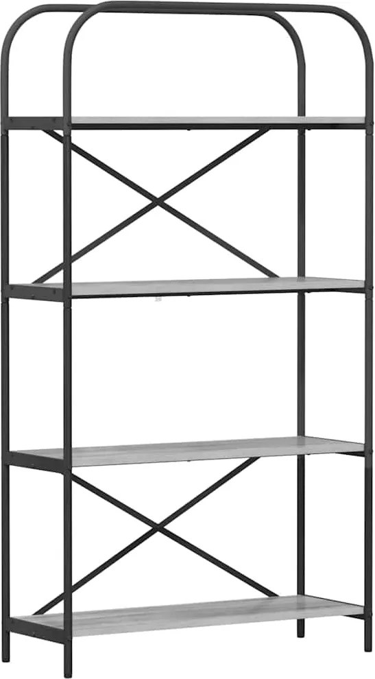 vidaXL Raft pentru cărți Gri Sonoma 80 x 30 x 146 cm Lemn compozit