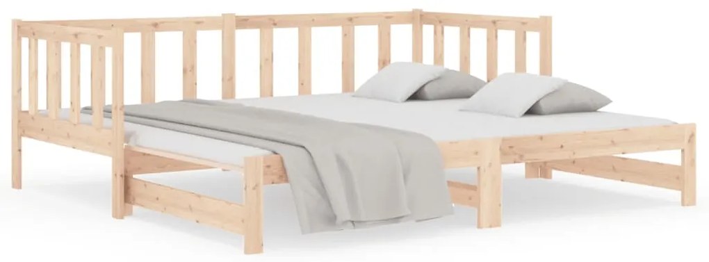814704 vidaXL Pat de zi extensibil, 2x(80x200) cm, lemn masiv de pin