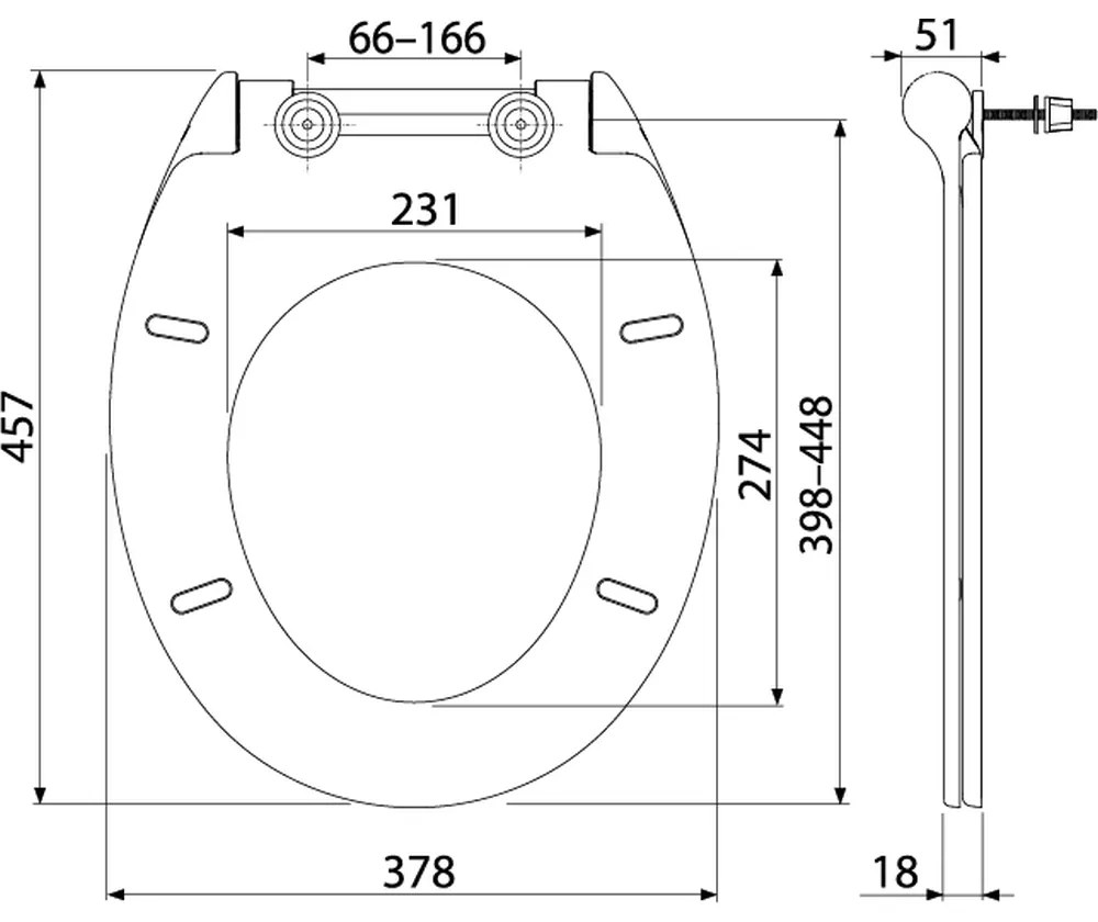 Capac wc soft close slim, alb Alcaplast 67 457x378x18 mm, Ovala