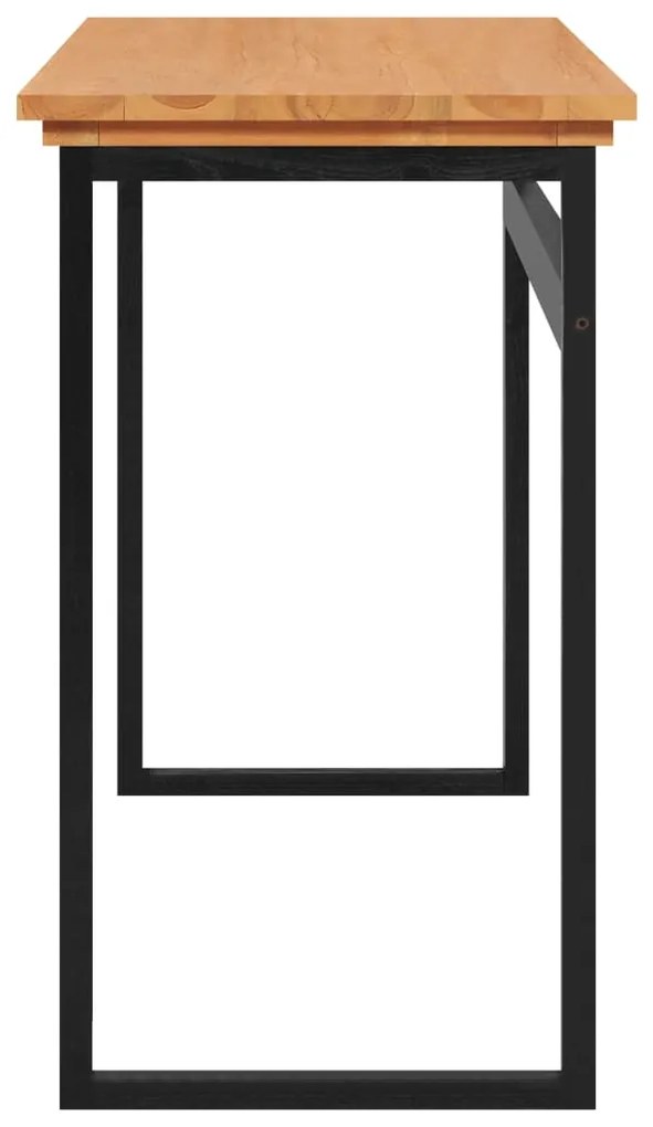 Birou ,120x45x75 cm, lemn masiv de tec Negru, 120 x 45 x 75 cm