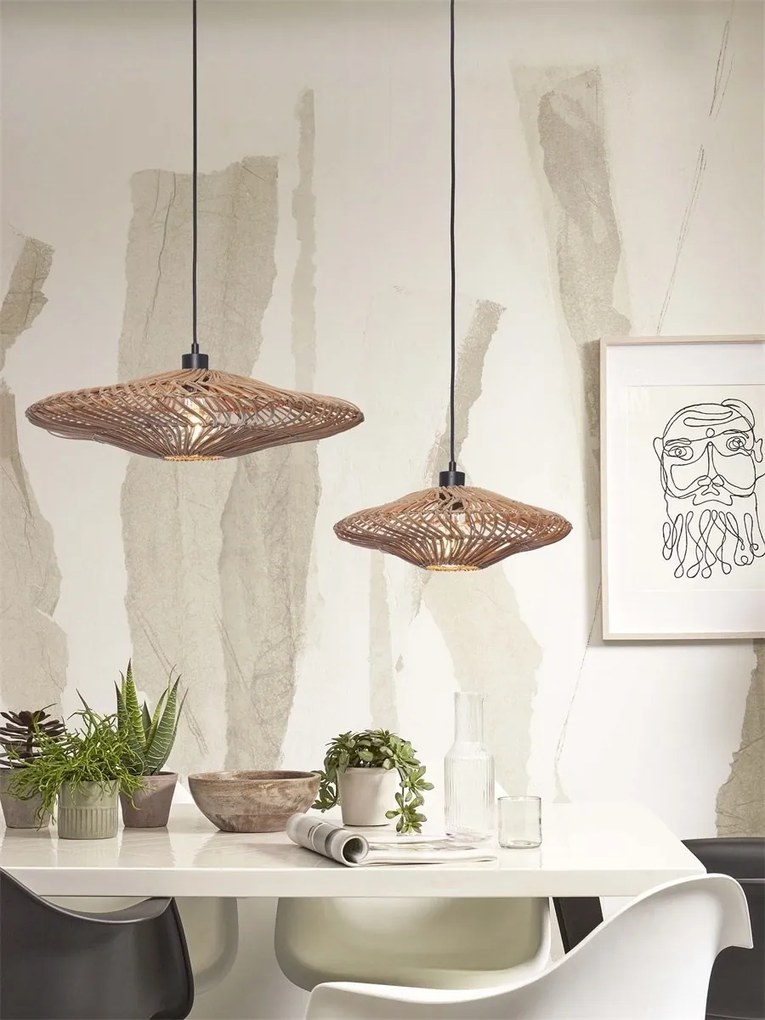 Lustra/Pendul eco din ratan Zanzibar flat 40cm S, nat