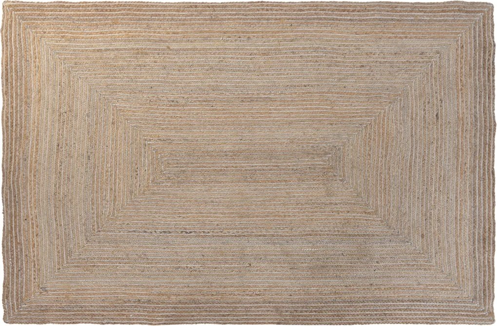 Covor din lână și iută împletit manual, maro natural, 160 x 230 cm, 2200 GSM, „Wool Jute Carpet Natural"