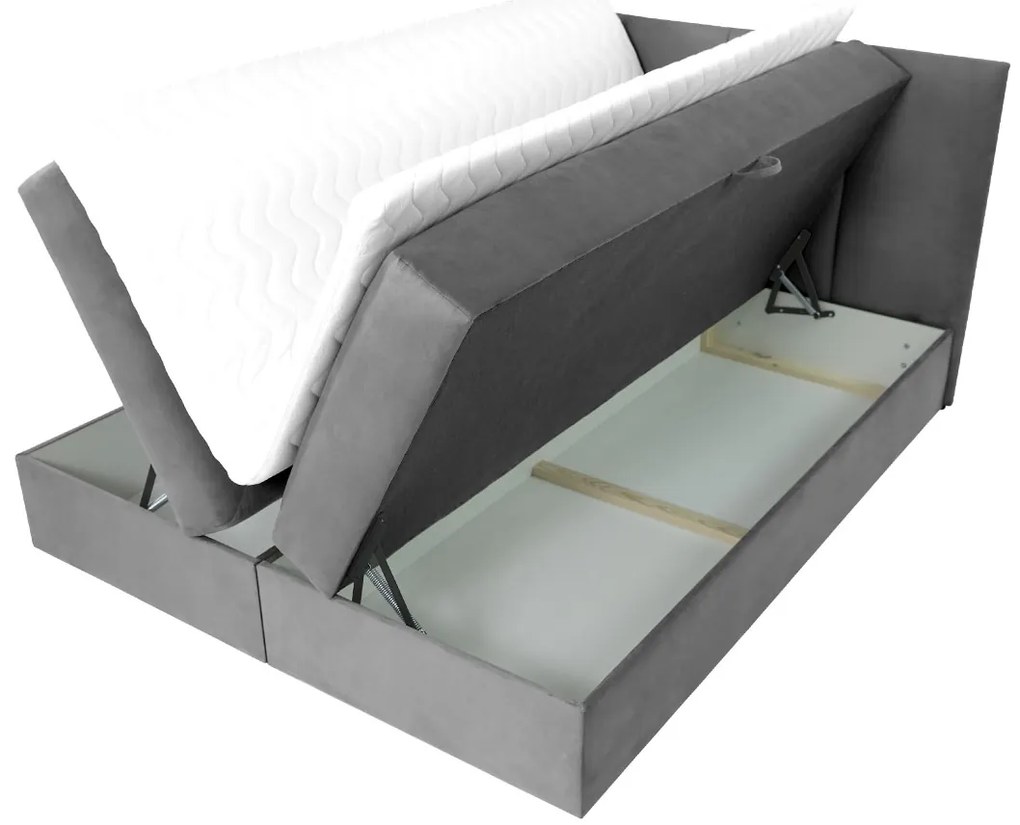 Pat matrimonial 140 cm Gunzy (Verde) (cu somieră și saltea) (cu sp. depozitare). Promo -17%. 1104122