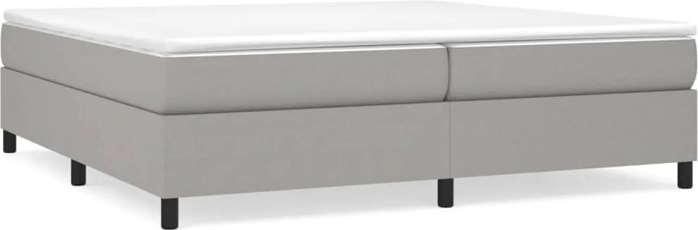 vidaXL Pat box spring cu saltea, gri deschis, 200x200 cm, textil